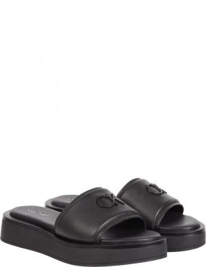 CALVIN KLEIN sieviešu melnas čības Dress flatform slippers