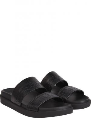 CALVIN KLEIN sieviešu melnas čības Ergo slide mono