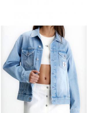 CALVIN KLEIN Jeans sieviešu zila džinsa jaka Dad denim jacket