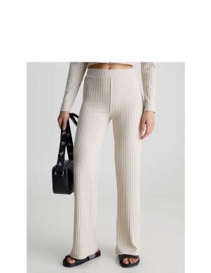 CALVIN KLEIN Jeans sieviešu gaišas ikdienas bikses Elongated rib  pants