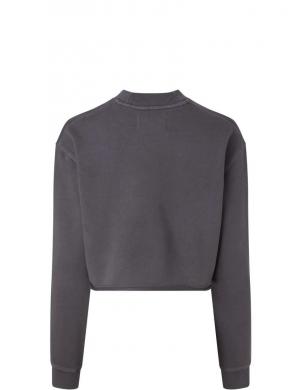 CALVIN KLEIN Jeans sieviešu melns džemperis Embroidered monologo sweatshirt