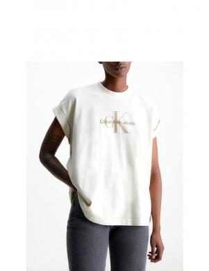 CALVIN KLEIN Jeans sieviešu gaišs T-krekls Mineral dye tee