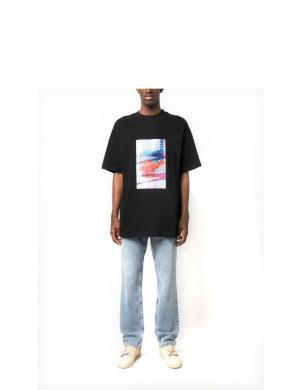 CALVIN KLEIN Jeans vīriešu melns T-krekls Motion floral graphic tee