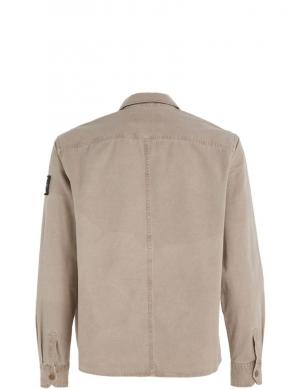 CALVIN KLEIN Jeans vīriešu gaišs krekls Mineral dye utility overshirt