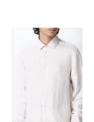 CALVIN KLEIN vīriešu gaišs krekls Linen stripe slim shirt