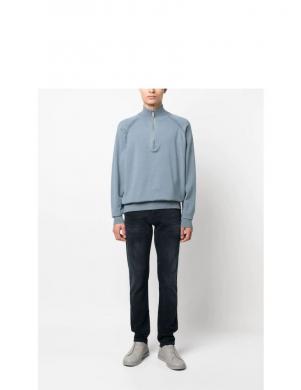 CALVIN KLEIN vīriešu pelēks džemperis Tencel-blend quarter sweater