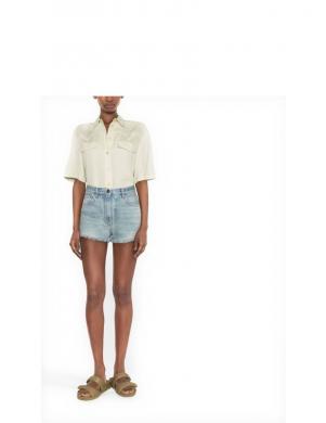 CALVIN KLEIN sieviešu gaišs krekls Tencel short sleeve blouse