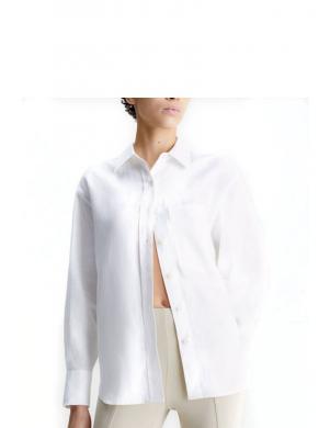 CALVIN KLEIN sieviešu balts krekls Linen relaxed shirt