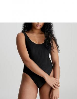 CALVIN KLEIN UW sieviešu melns peldkostīma kostīms Scoop back one piece