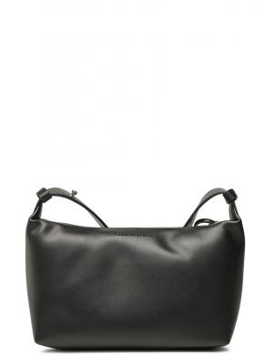 CALVIN KLEIN JEANS sieviešu melna soma pār plecu Sculpted rounded tag crossbody
