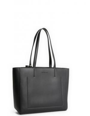 CALVIN KLEIN JEANS sieviešu melna soma Sculpted shopper tag tote bag