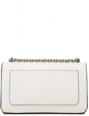 CALVIN KLEIN JEANS sieviešu balta soma pār plecu Sculpted flap chain crossbody