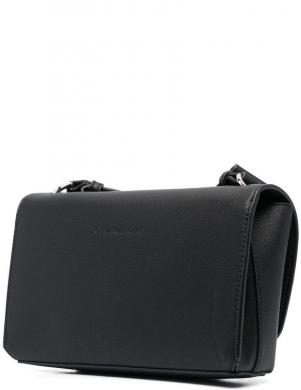 CALVIN KLEIN JEANS sieviešu melna soma pār plecu Minimal mono flap crossbody