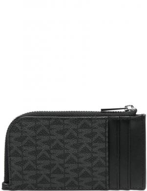 MICHAEL KORS vīriešu melns maks Logo zip-around wallet 