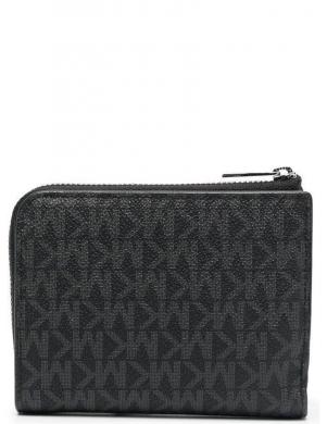 MICHAEL KORS vīriešu melns maks Hudson zip-around billfold wallet 