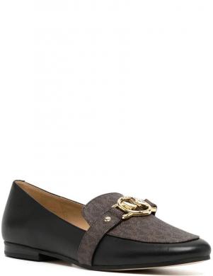 MICHAEL KORS sieviešu melni zempapēžu apavi  Rory leather logo loafer