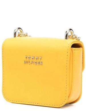 TOMMY HILFIGER sieviešu dzeltena soma pār plecu MICRO TURNLOCK