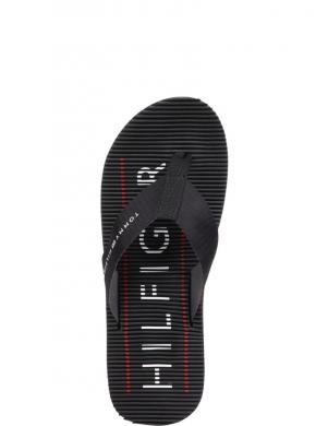 TOMMY HILFIGER vīriešu melnas pludmales čības Massage footbed beach sandal