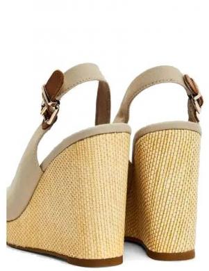TOMMY HILFIGER sieviešu gaišas sandales Iconic elena wedge sandals
