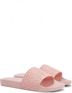 TOMMY HILFIGER sieviešu rozā čības Monogram pool slide