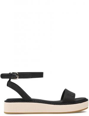 TOMMY HILFIGER sieviešu melnas sandales Rope flatform sandals