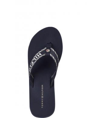 TOMMY HILFIGER sieviešu zilas čības Webbing wedge sandal