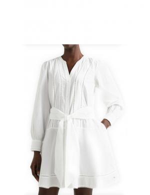 Tommy Hilfiger sieviešu balta kleita LADDER LACE SHORT DRESS