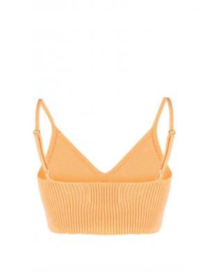 CALVIN KLEIN JEANS sieviešu oranža īsa blūze ar lencēm Knitted bralette