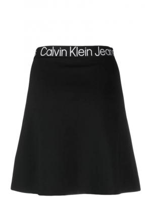 CALVIN KLEIN JEANS sieviešu melni svārki Logo waistband milano skirt