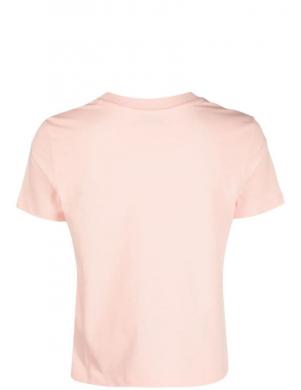 CALVIN KLEIN JEANS sieviešu rozā T-krekls Varsity logo baby tee