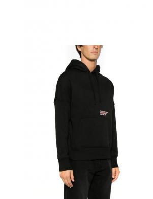 CALVIN KLEIN JEANS vīriešu džemperis ar kapuci melns Layered address hwk hoodie