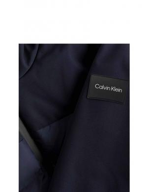 CALVIN KLEIN vīriešu zila, silta jaka Mix media quilt jacket hood