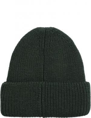 CALVIN KLEIN JEANS  vīriešu zaļa cepure Monologo patch beanie