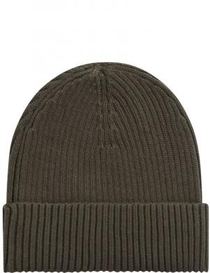 CALVIN KLEIN vīriešu zaļa cepure Classic rib beanie