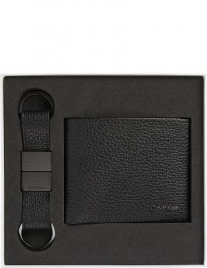 CALVIN KLEIN vīriešu melns maks Minimalism 5cc/keyfob wallets