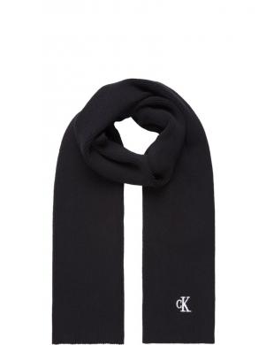 CALVIN KLEIN JEANS  sieviešu melna šalle Archive logo scarf