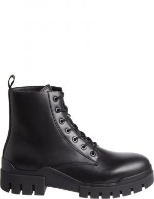 CALVIN KLEIN JEANS  vīriešu melni zābaki Combat laceup booties