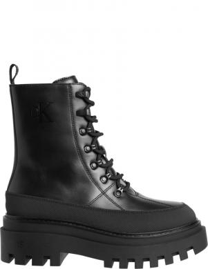 CALVIN KLEIN JEANS  sieviešu melni zābaki Flatform lace up boot