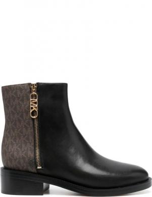 MICHAEL KORS sieviešu melni zābaki REGAN FLAT BOOTIE