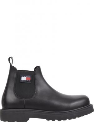 TOMMY JEANS vīriešu melni zābaki Foxing lace up booties