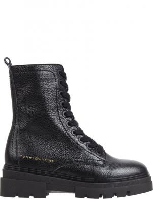 TOMMY HILFIGER sieviešu melni zābaki Stretch monochromatic boot