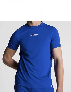 TOMMY HILFIGER vīriešu zils t-krekls ar īsām piedurknēm Essential training big logo te