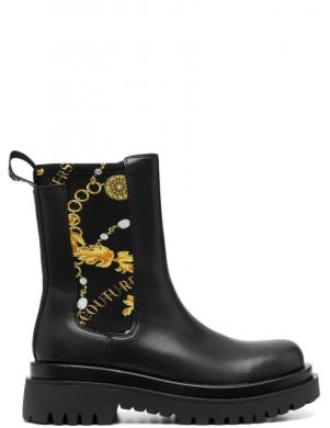 VERSACE JEANS CUTURE sieviešu melni zābaki Drew booties