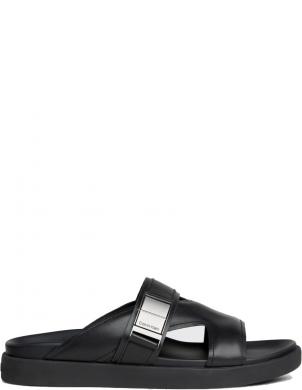 CALVIN KLEIN čības vīriešiem, Melna, Iconic plaque slippers