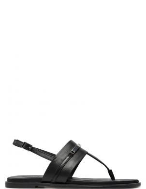 CALVIN KLEIN sandales sievietēm, Melna, Flat sandal metal bar