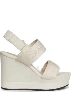 CALVIN KLEIN JEANS sandales sievietēm, Krēmīga/Smilšu, Wedge sandal webbing