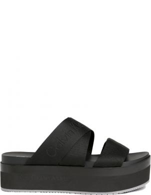 CALVIN KLEIN JEANS čības sievietēm, Melna, Flatform sandal webbing