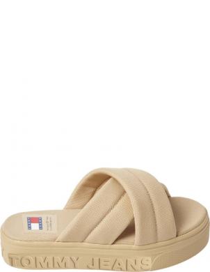 TOMMY JEANS čības sievietēm, Krēmīga/Smilšu, Lettering flatform sandal