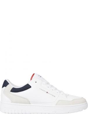 TOMMY HILFIGER ikdienas apavi vīriešiem, Balta, Basket core mix