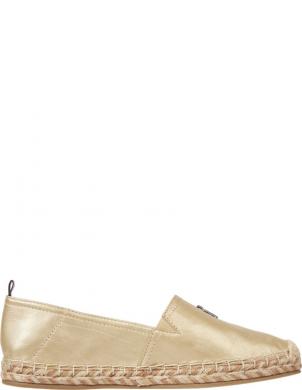 TOMMY HILFIGER espadrilles sievietēm, Zelta, Gold flat espadrille